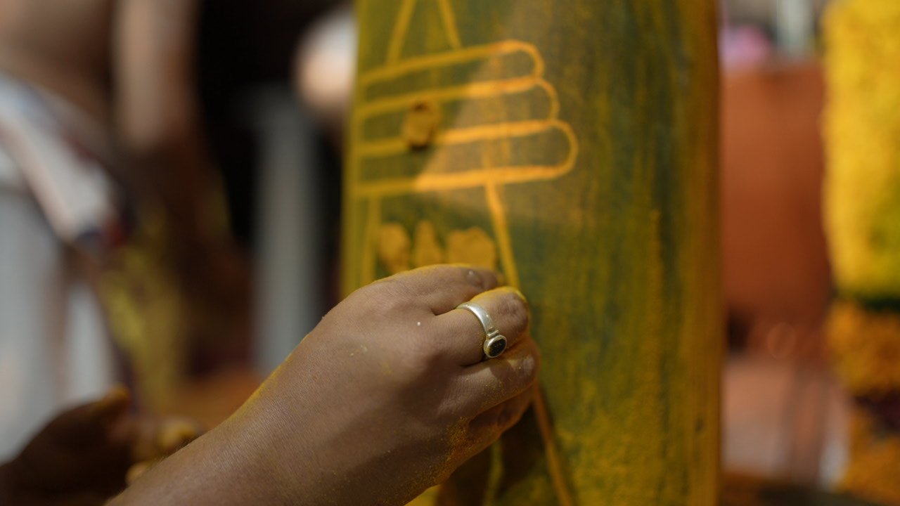 Student learning ancient scriptures